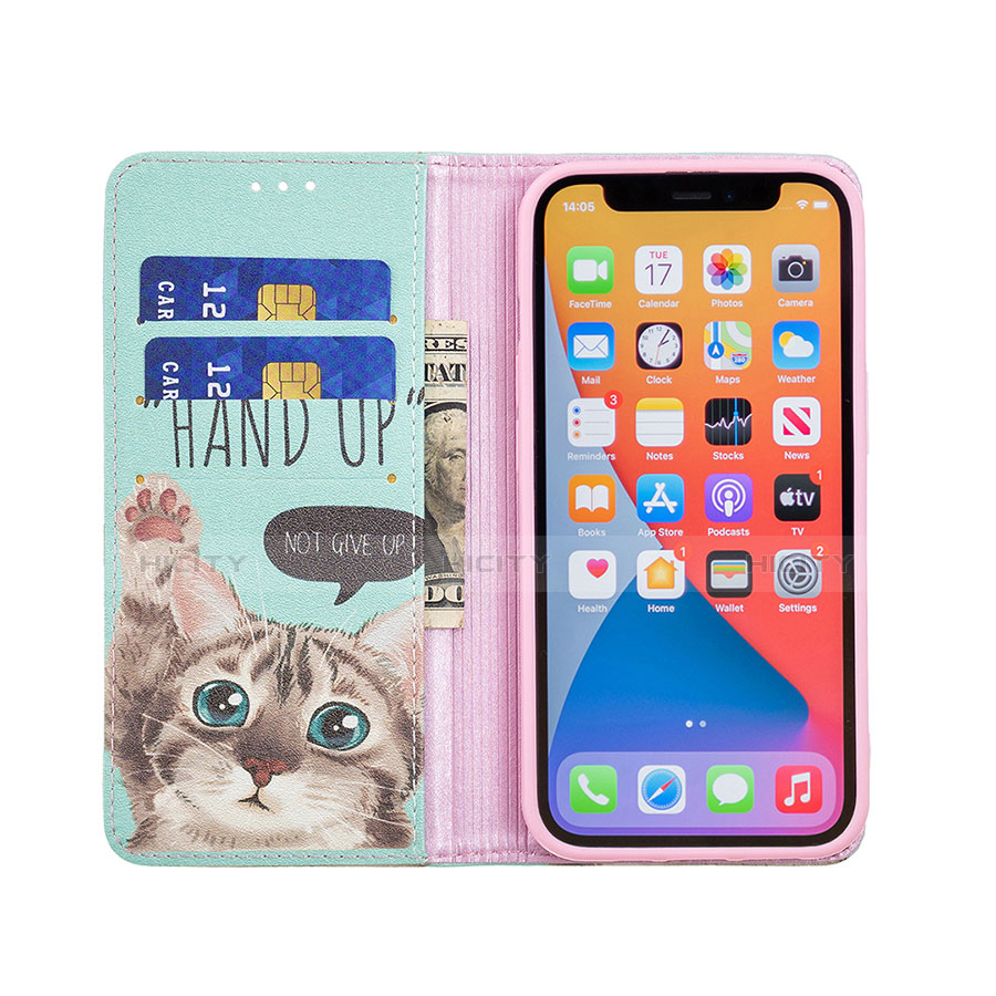 Handytasche Stand Schutzhülle Flip Leder Hülle Modisch Muster für Apple iPhone 13 Pro Max Rosa