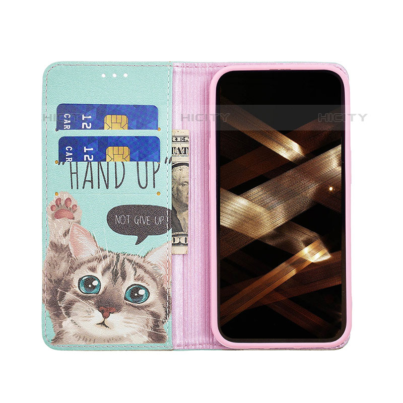 Handytasche Stand Schutzhülle Flip Leder Hülle Modisch Muster für Apple iPhone 15 Pro Max Rosa