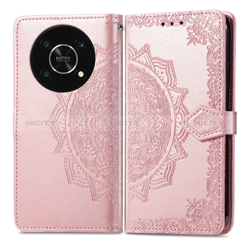 Handytasche Stand Schutzhülle Flip Leder Hülle Modisch Muster für Huawei Enjoy 50 Pro Rosegold Plus