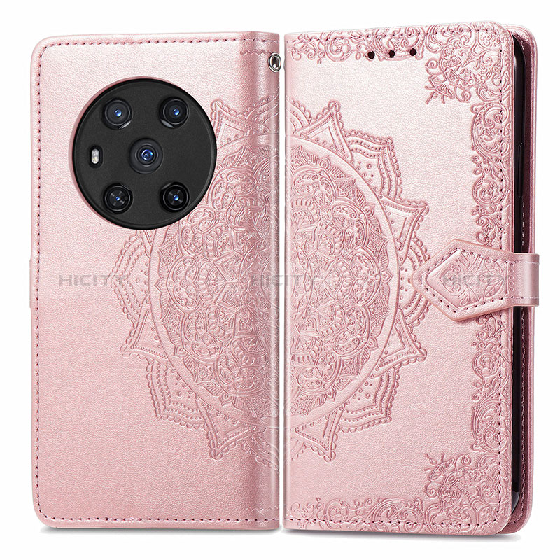 Handytasche Stand Schutzhülle Flip Leder Hülle Modisch Muster für Huawei Honor Magic3 5G Rosegold