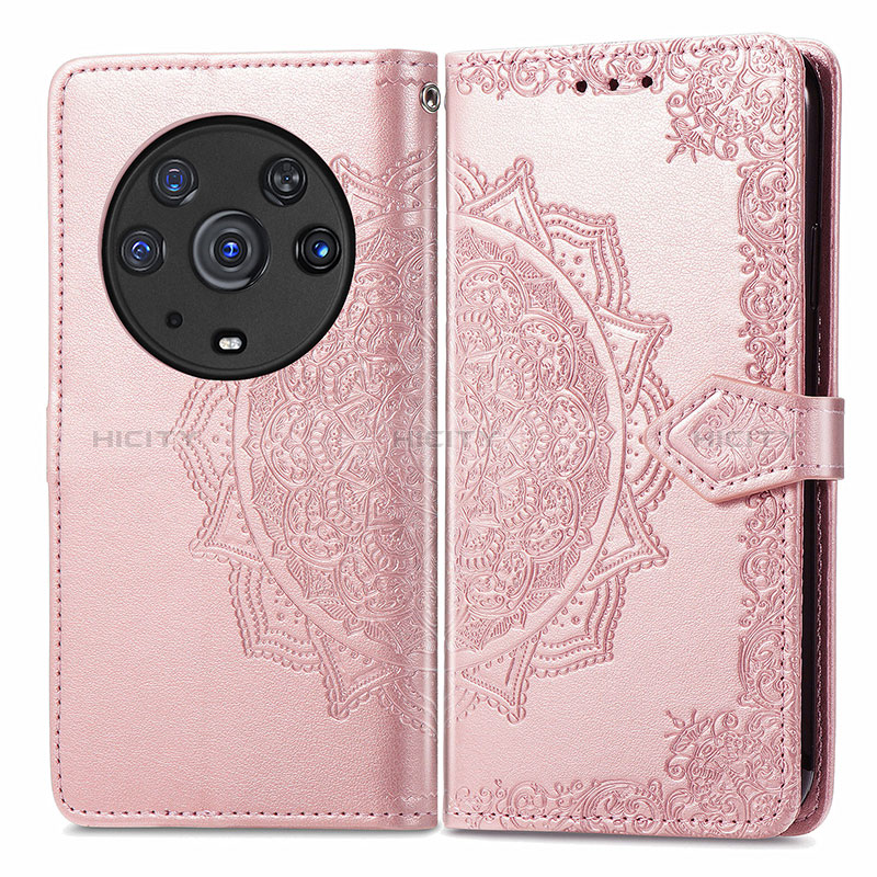 Handytasche Stand Schutzhülle Flip Leder Hülle Modisch Muster für Huawei Honor Magic3 Pro 5G Rosegold