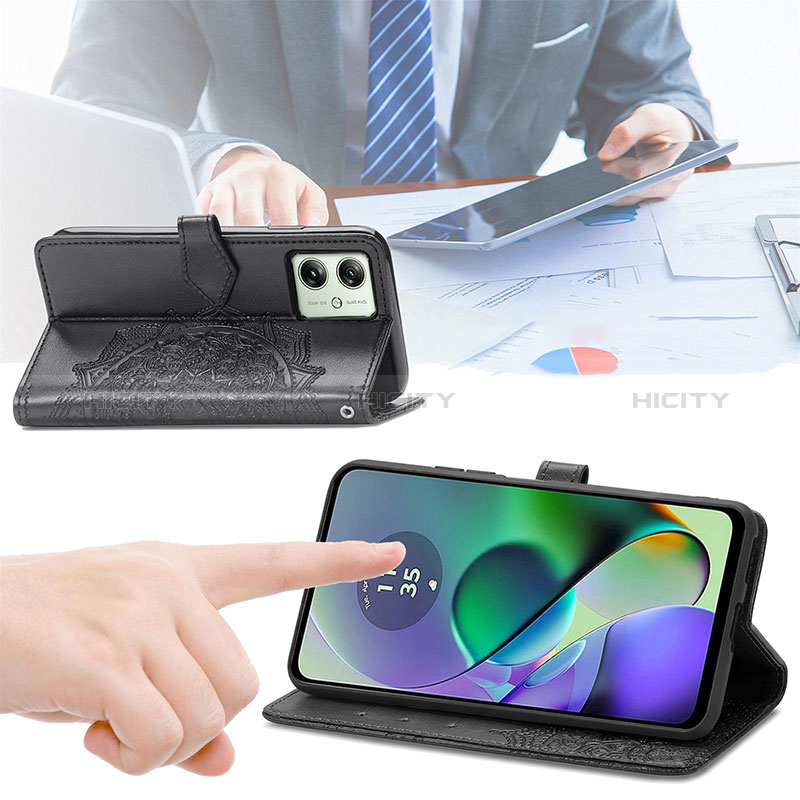 Handytasche Stand Schutzhülle Flip Leder Hülle Modisch Muster für Motorola Moto G54 5G groß