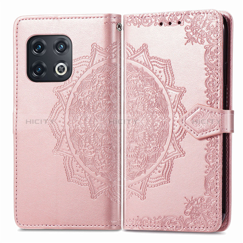 Handytasche Stand Schutzhülle Flip Leder Hülle Modisch Muster für OnePlus 10 Pro 5G Rosegold