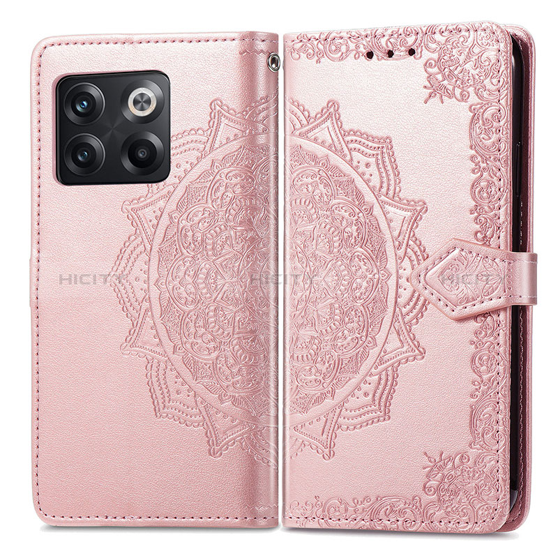 Handytasche Stand Schutzhülle Flip Leder Hülle Modisch Muster für OnePlus 10T 5G Rosegold