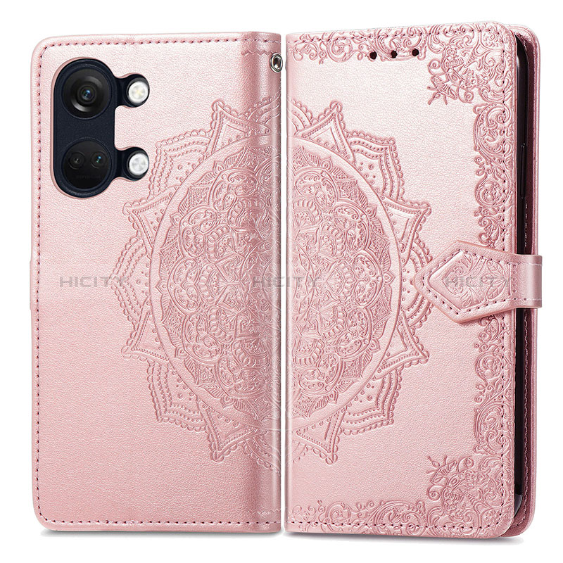 Handytasche Stand Schutzhülle Flip Leder Hülle Modisch Muster für OnePlus Nord 3 5G Rosegold