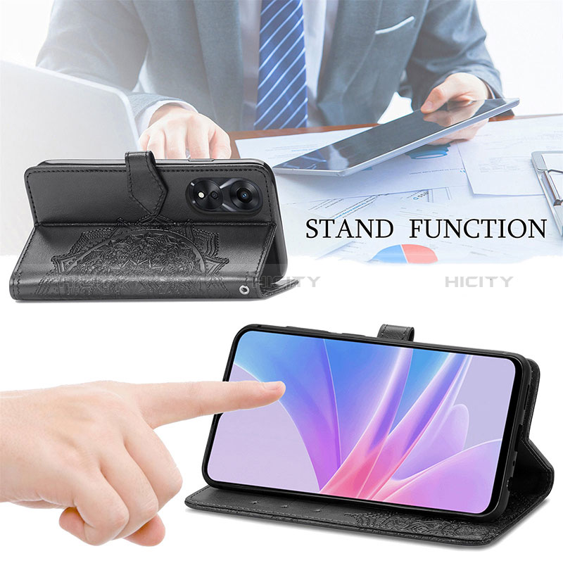 Handytasche Stand Schutzhülle Flip Leder Hülle Modisch Muster für Oppo A18 groß