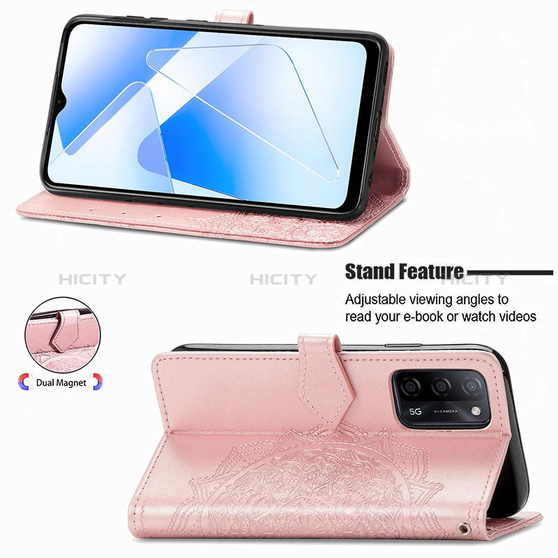 Handytasche Stand Schutzhülle Flip Leder Hülle Modisch Muster für Oppo A56 5G groß