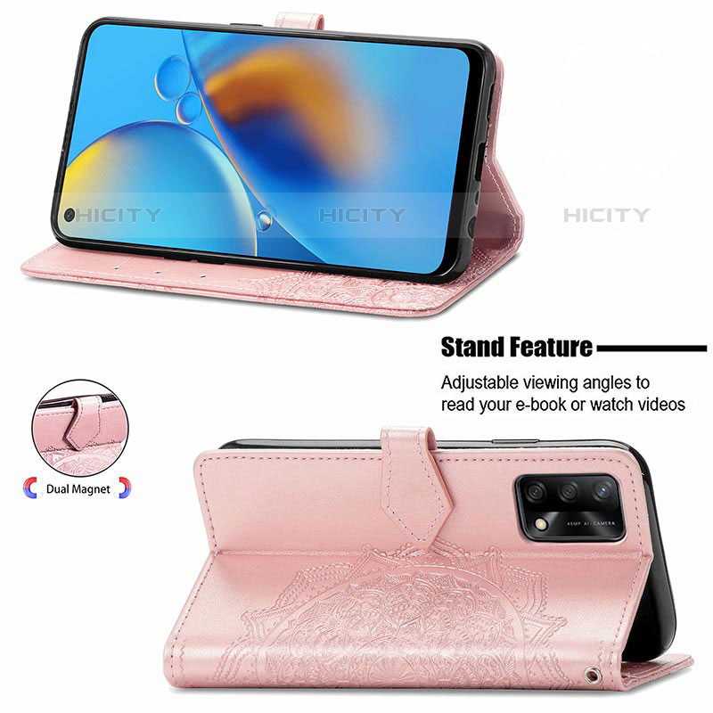 Handytasche Stand Schutzhülle Flip Leder Hülle Modisch Muster für Oppo A74 4G groß