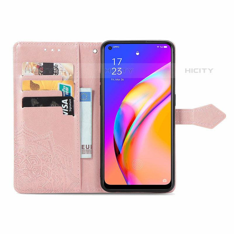 Handytasche Stand Schutzhülle Flip Leder Hülle Modisch Muster für Oppo A94 5G groß