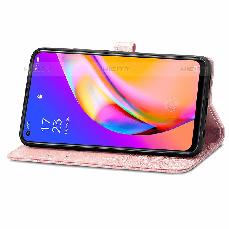 Handytasche Stand Schutzhülle Flip Leder Hülle Modisch Muster für Oppo A94 5G groß