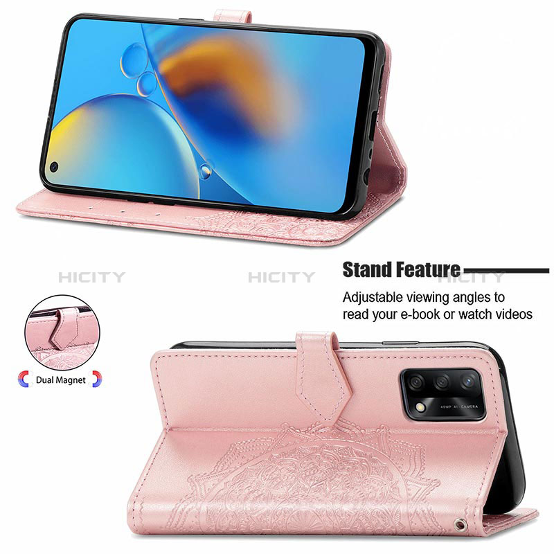 Handytasche Stand Schutzhülle Flip Leder Hülle Modisch Muster für Oppo F19 groß