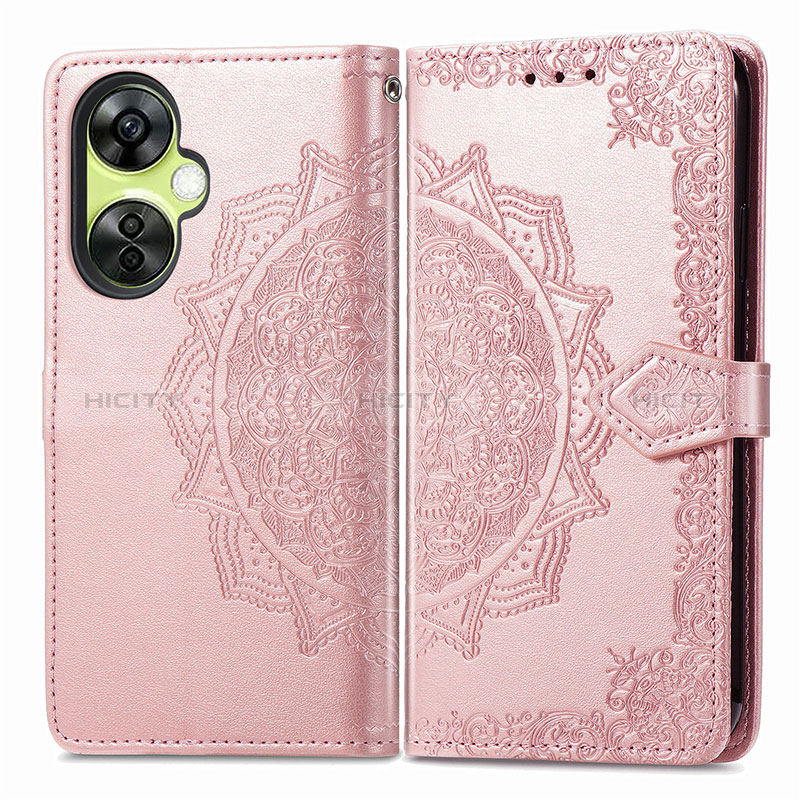 Handytasche Stand Schutzhülle Flip Leder Hülle Modisch Muster für Oppo K11x 5G Rosegold Plus