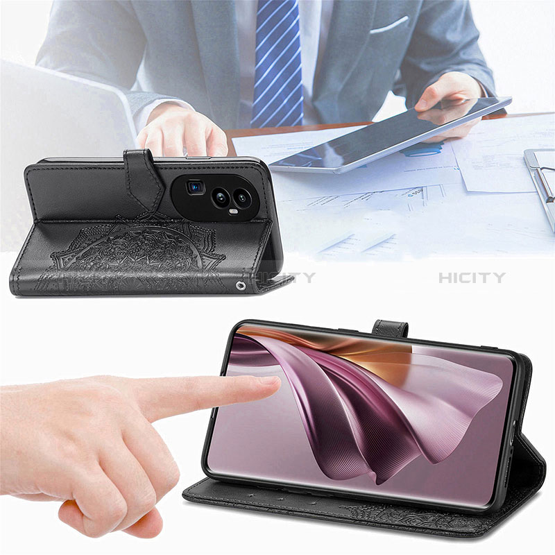 Handytasche Stand Schutzhülle Flip Leder Hülle Modisch Muster für Oppo Reno10 5G groß