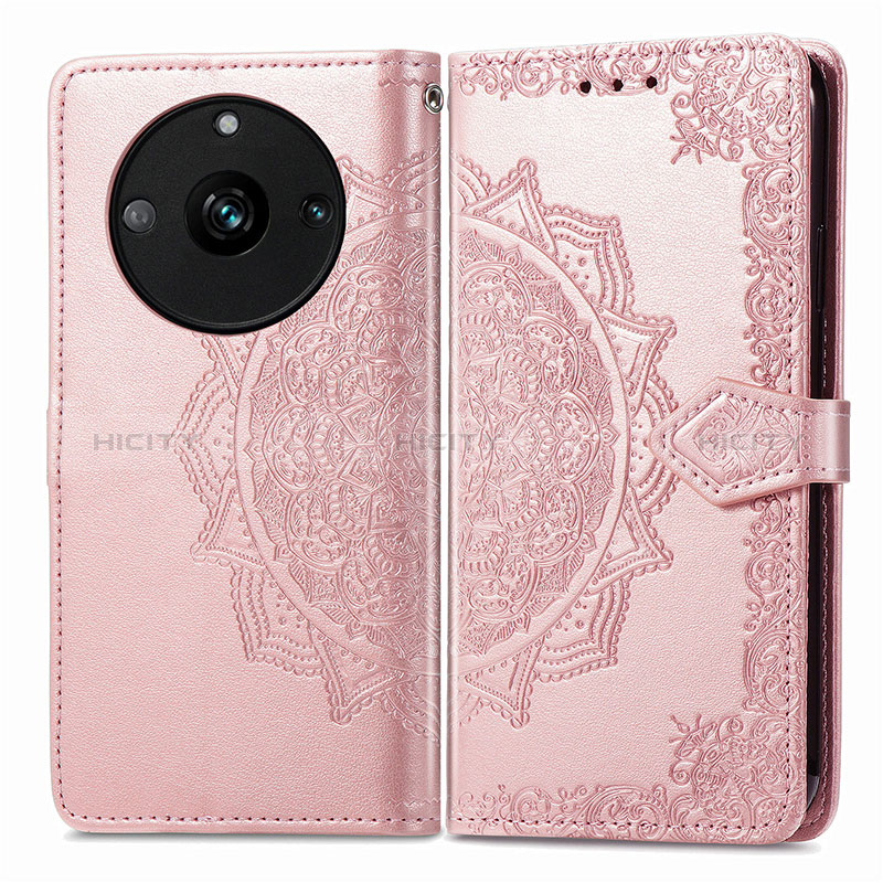 Handytasche Stand Schutzhülle Flip Leder Hülle Modisch Muster für Realme 11 Pro 5G Rosegold