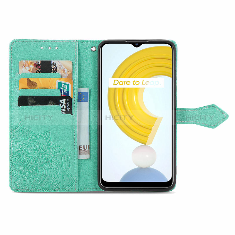 Handytasche Stand Schutzhülle Flip Leder Hülle Modisch Muster für Realme C21 groß