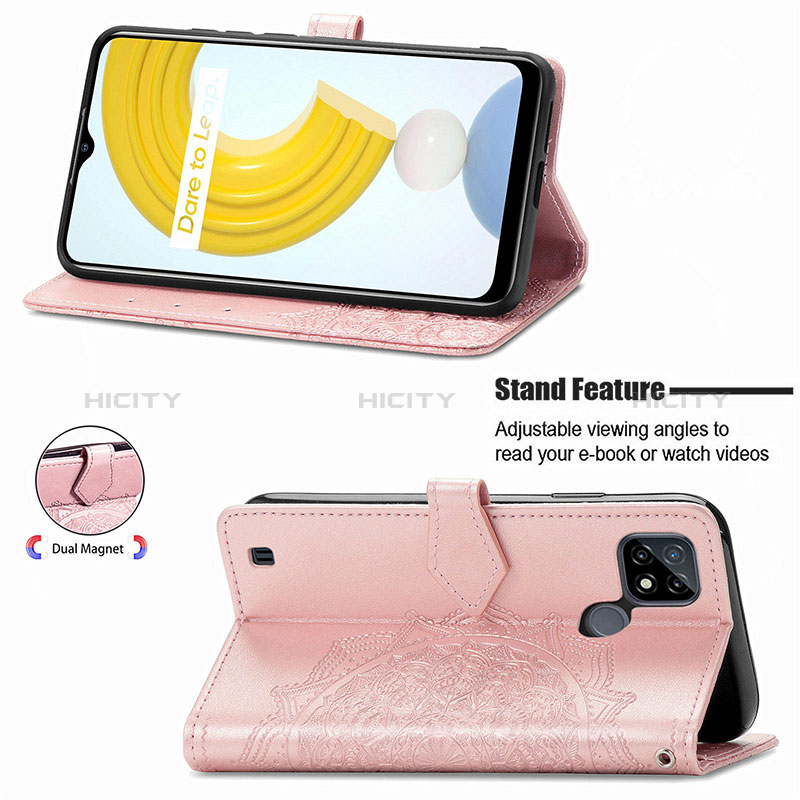 Handytasche Stand Schutzhülle Flip Leder Hülle Modisch Muster für Realme C21Y