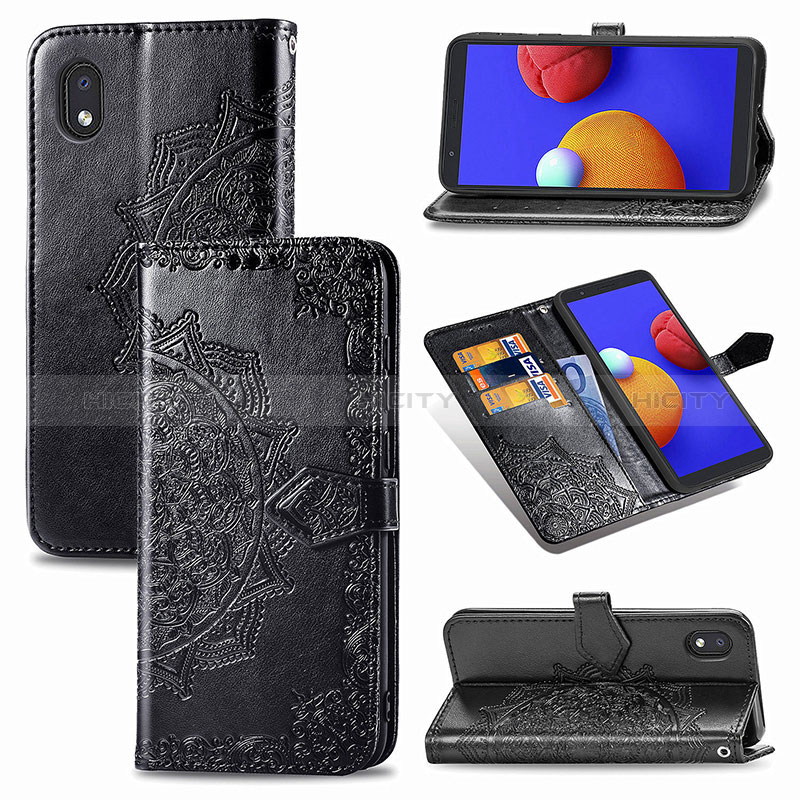 Handytasche Stand Schutzhülle Flip Leder Hülle Modisch Muster für Samsung Galaxy A01 Core