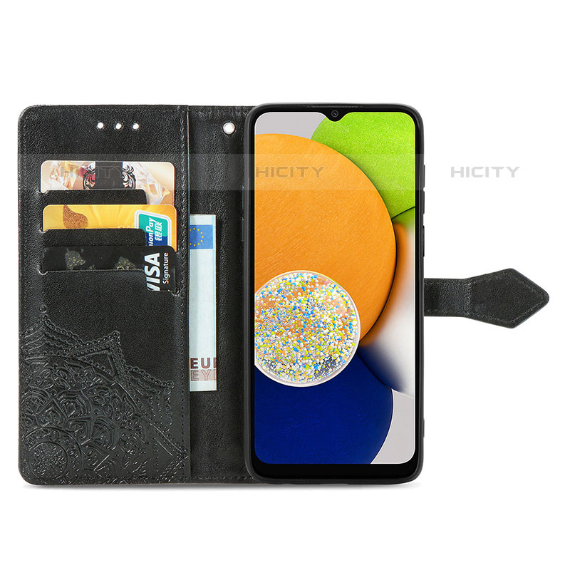 Handytasche Stand Schutzhülle Flip Leder Hülle Modisch Muster für Samsung Galaxy A03 groß