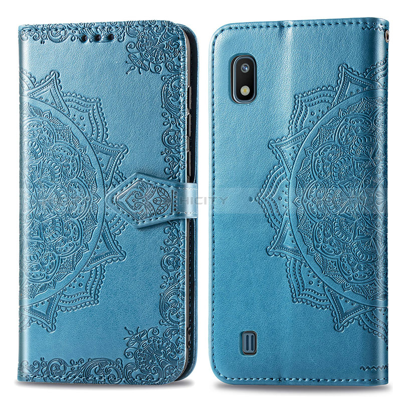 Handytasche Stand Schutzhülle Flip Leder Hülle Modisch Muster für Samsung Galaxy A10 Blau