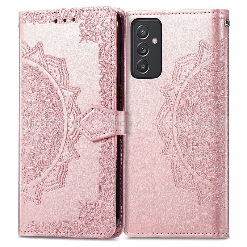 Handytasche Stand Schutzhülle Flip Leder Hülle Modisch Muster für Samsung Galaxy A15 4G Rosegold Plus