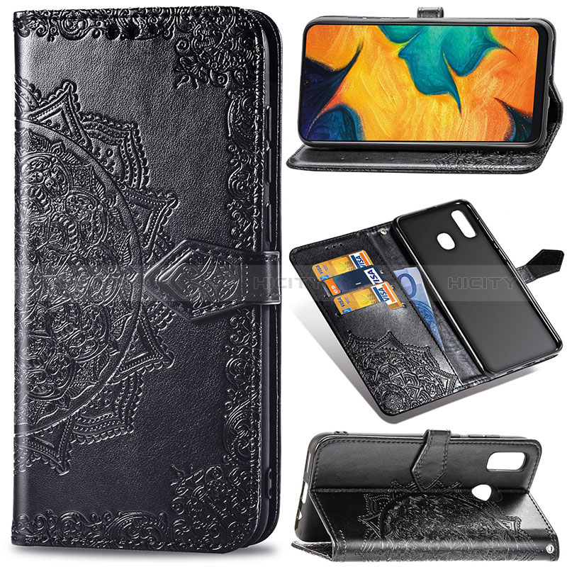 Handytasche Stand Schutzhülle Flip Leder Hülle Modisch Muster für Samsung Galaxy A20