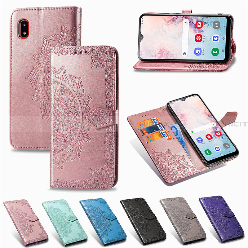 Handytasche Stand Schutzhülle Flip Leder Hülle Modisch Muster für Samsung Galaxy A20 SC-02M SCV46 groß