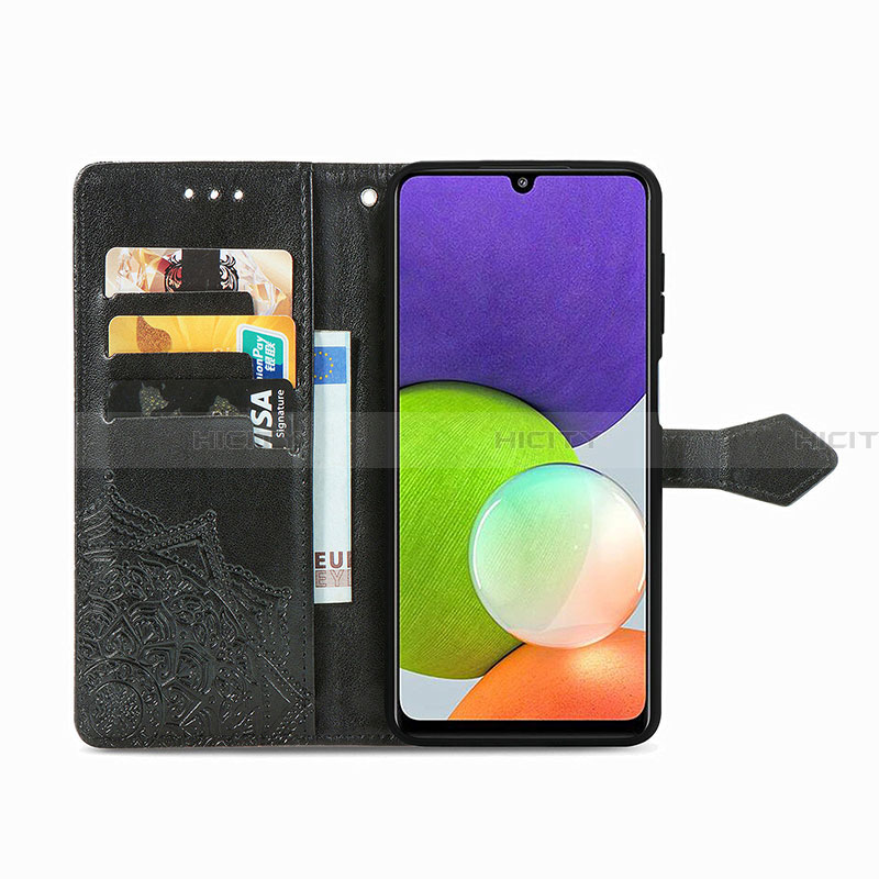 Handytasche Stand Schutzhülle Flip Leder Hülle Modisch Muster für Samsung Galaxy A22 4G groß