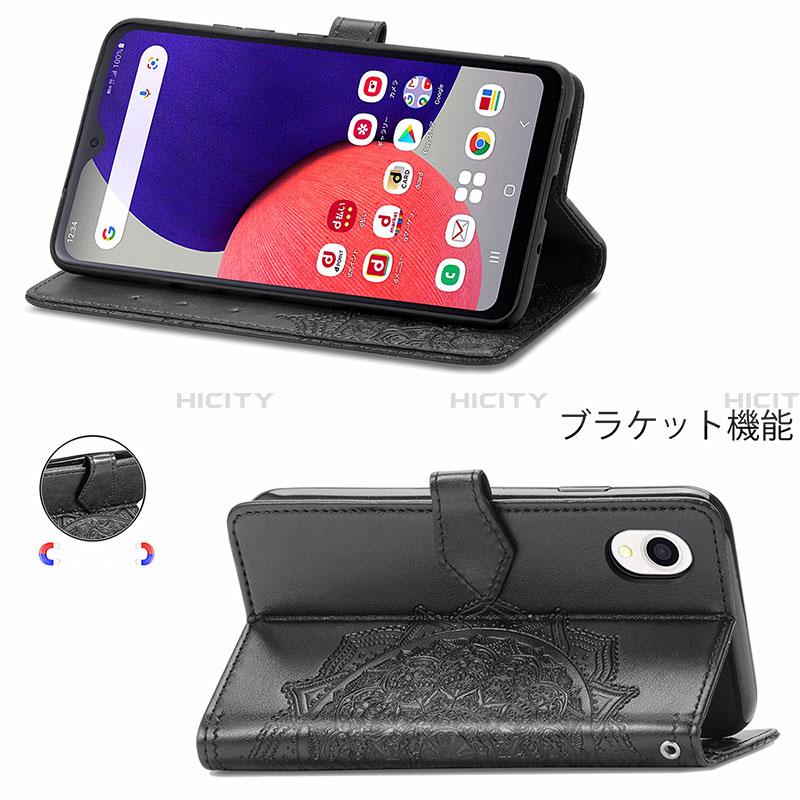 Handytasche Stand Schutzhülle Flip Leder Hülle Modisch Muster für Samsung Galaxy A22 5G SC-56B groß