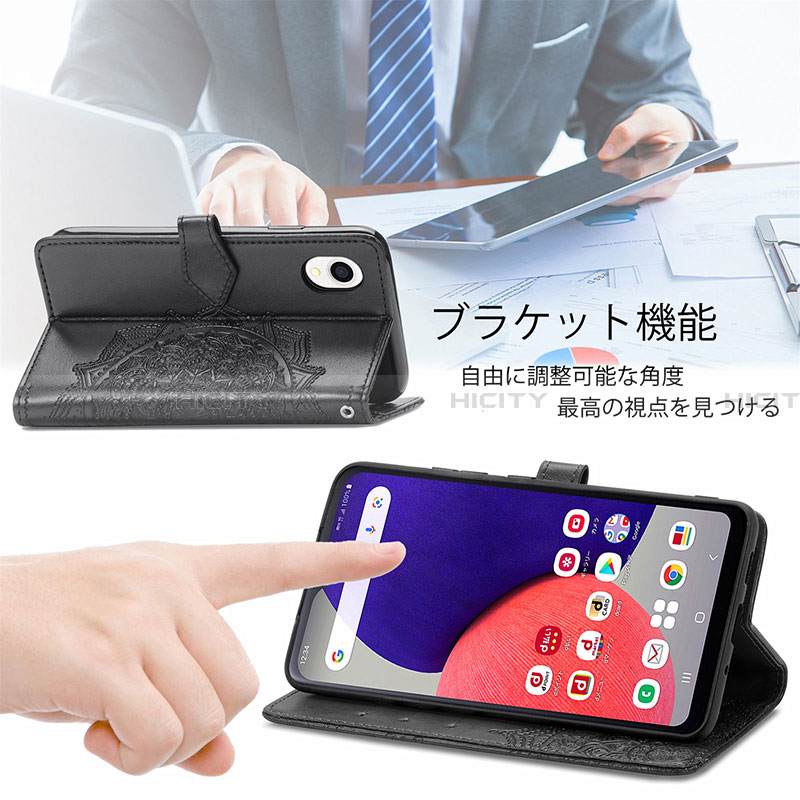 Handytasche Stand Schutzhülle Flip Leder Hülle Modisch Muster für Samsung Galaxy A22 5G SC-56B groß