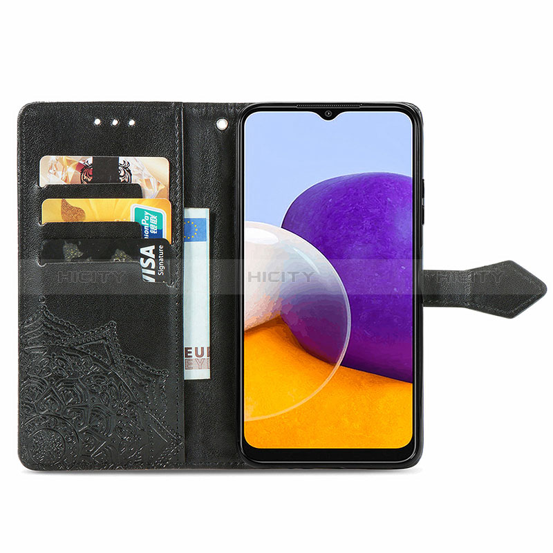 Handytasche Stand Schutzhülle Flip Leder Hülle Modisch Muster für Samsung Galaxy A22s 5G groß