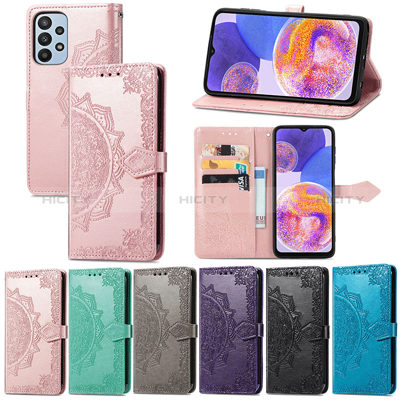 Handytasche Stand Schutzhülle Flip Leder Hülle Modisch Muster für Samsung Galaxy A23 5G