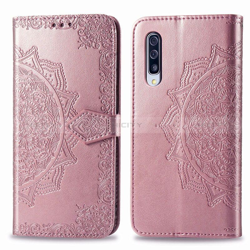 Handytasche Stand Schutzhülle Flip Leder Hülle Modisch Muster für Samsung Galaxy A50S Rosegold Plus