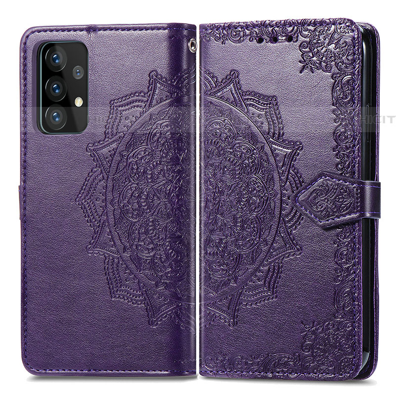 Handytasche Stand Schutzhülle Flip Leder Hülle Modisch Muster für Samsung Galaxy A52 4G Violett