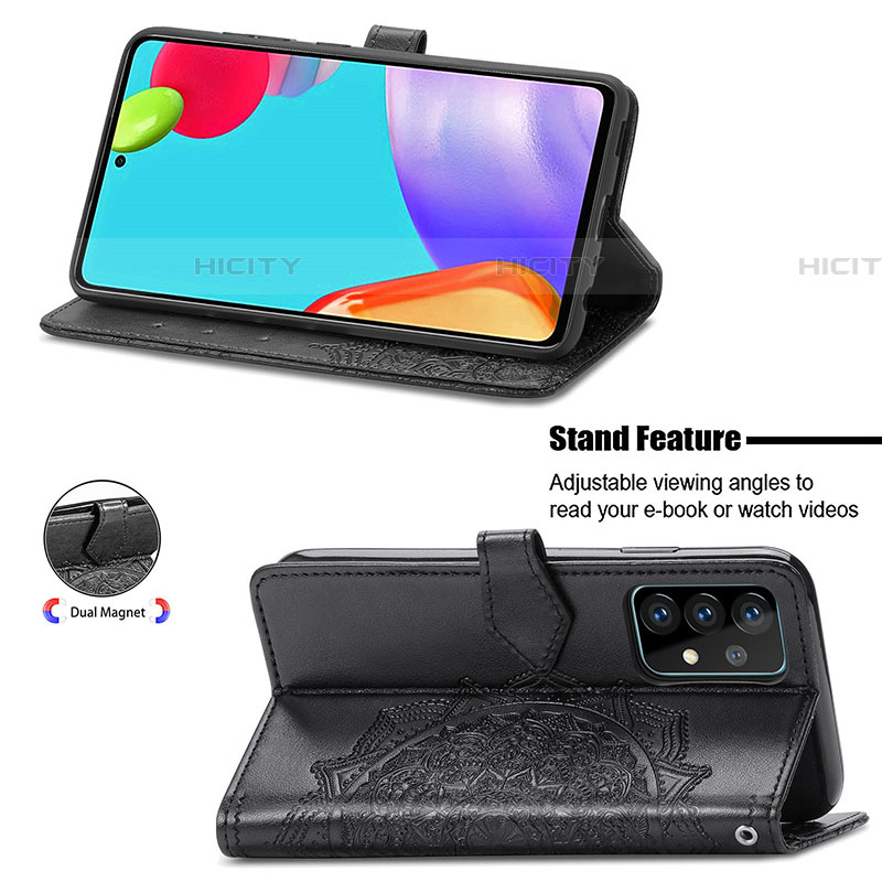 Handytasche Stand Schutzhülle Flip Leder Hülle Modisch Muster für Samsung Galaxy A52 5G groß