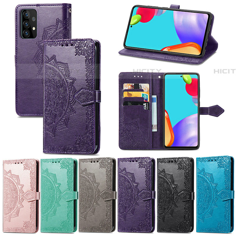 Handytasche Stand Schutzhülle Flip Leder Hülle Modisch Muster für Samsung Galaxy A52 5G groß