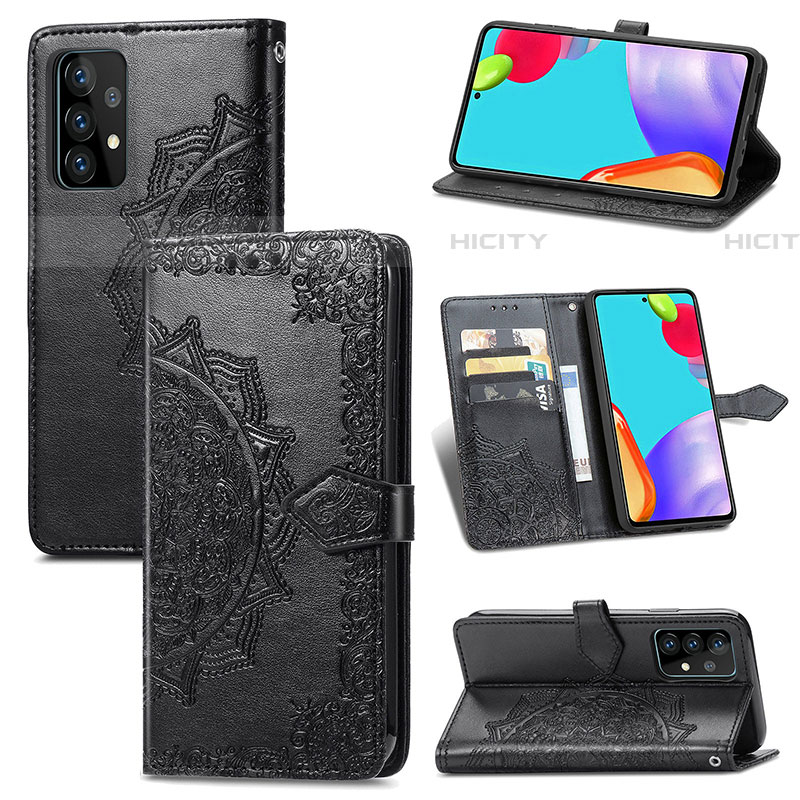 Handytasche Stand Schutzhülle Flip Leder Hülle Modisch Muster für Samsung Galaxy A52 5G groß