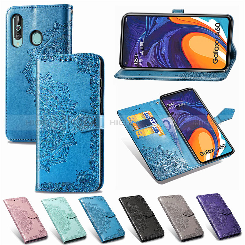 Handytasche Stand Schutzhülle Flip Leder Hülle Modisch Muster für Samsung Galaxy A60