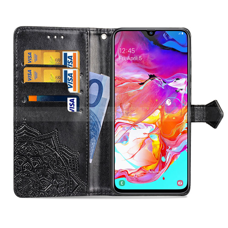 Handytasche Stand Schutzhülle Flip Leder Hülle Modisch Muster für Samsung Galaxy A70S groß