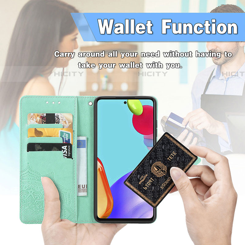 Handytasche Stand Schutzhülle Flip Leder Hülle Modisch Muster für Samsung Galaxy A72 4G groß