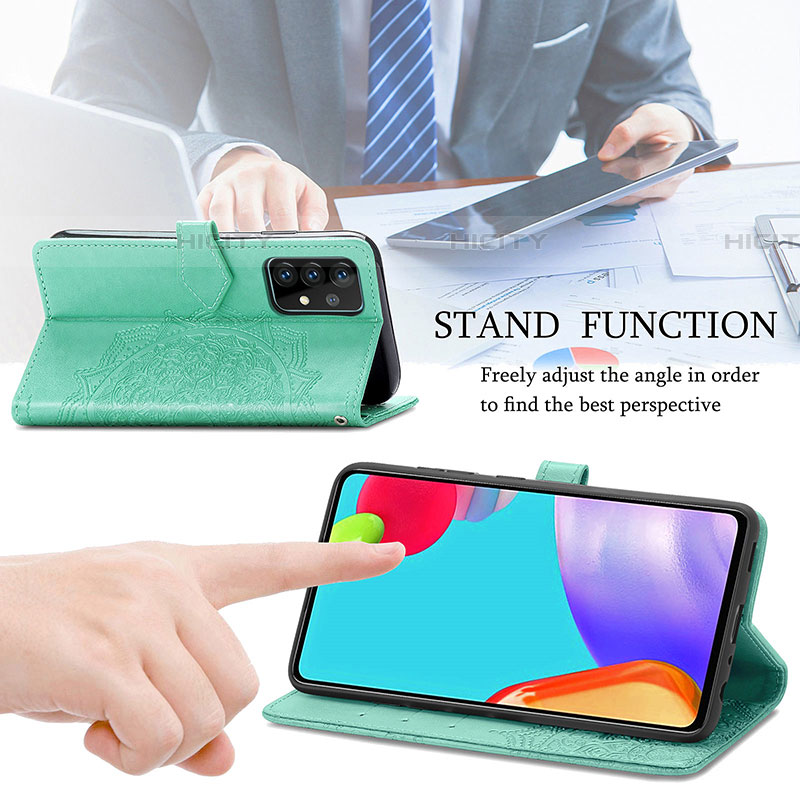 Handytasche Stand Schutzhülle Flip Leder Hülle Modisch Muster für Samsung Galaxy A72 5G groß