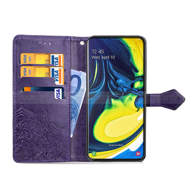 Handytasche Stand Schutzhülle Flip Leder Hülle Modisch Muster für Samsung Galaxy A80