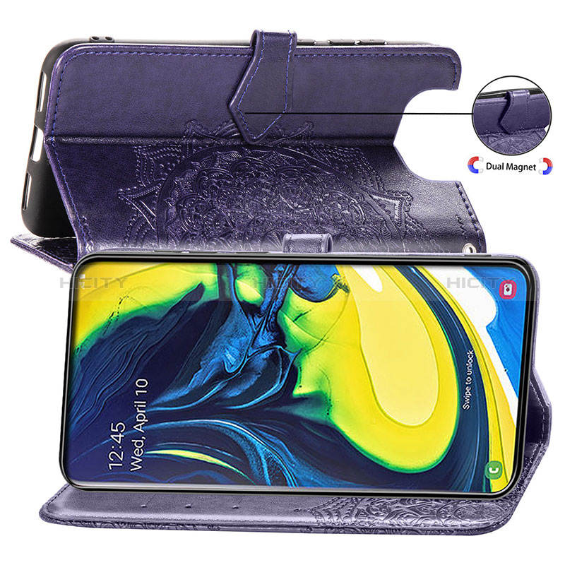 Handytasche Stand Schutzhülle Flip Leder Hülle Modisch Muster für Samsung Galaxy A80