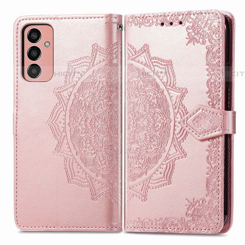 Handytasche Stand Schutzhülle Flip Leder Hülle Modisch Muster für Samsung Galaxy F13 4G Rosegold