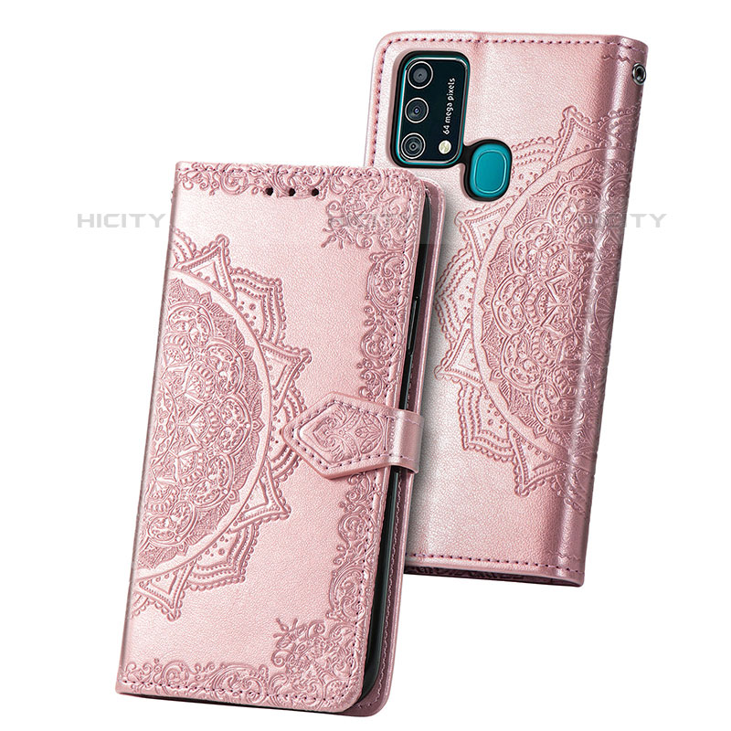 Handytasche Stand Schutzhülle Flip Leder Hülle Modisch Muster für Samsung Galaxy F41 Rosegold Plus