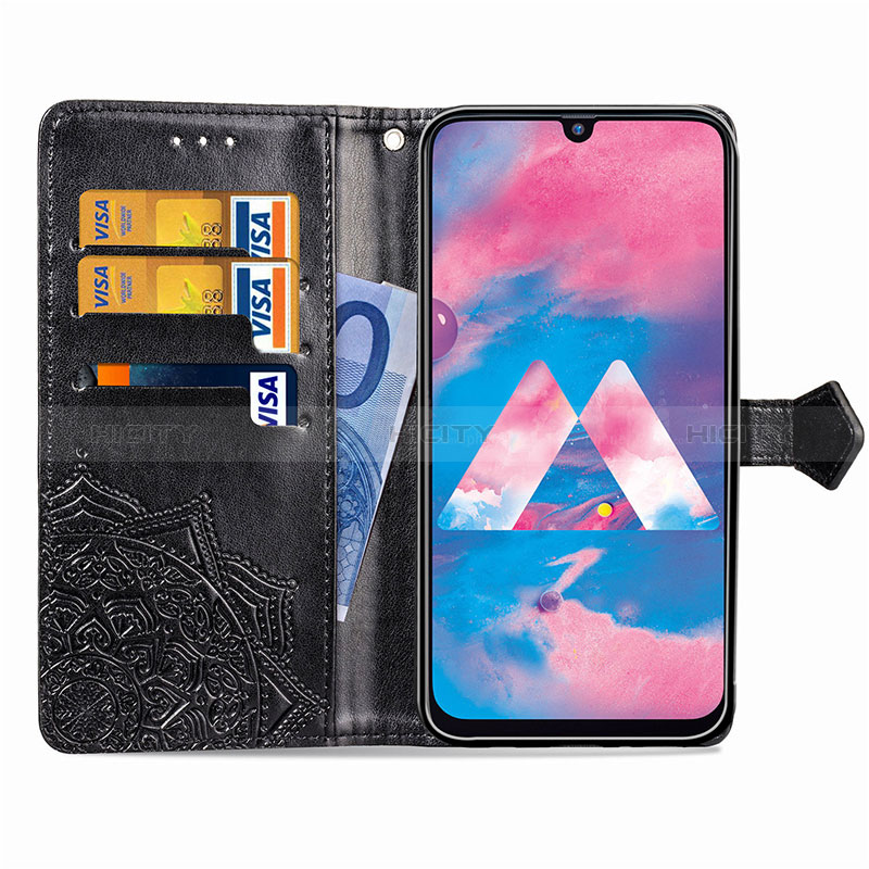 Handytasche Stand Schutzhülle Flip Leder Hülle Modisch Muster für Samsung Galaxy M30 groß