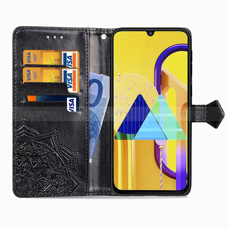 Handytasche Stand Schutzhülle Flip Leder Hülle Modisch Muster für Samsung Galaxy M30s groß