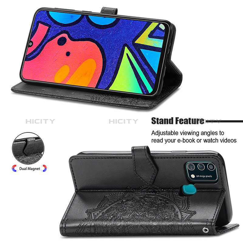 Handytasche Stand Schutzhülle Flip Leder Hülle Modisch Muster für Samsung Galaxy M31 groß