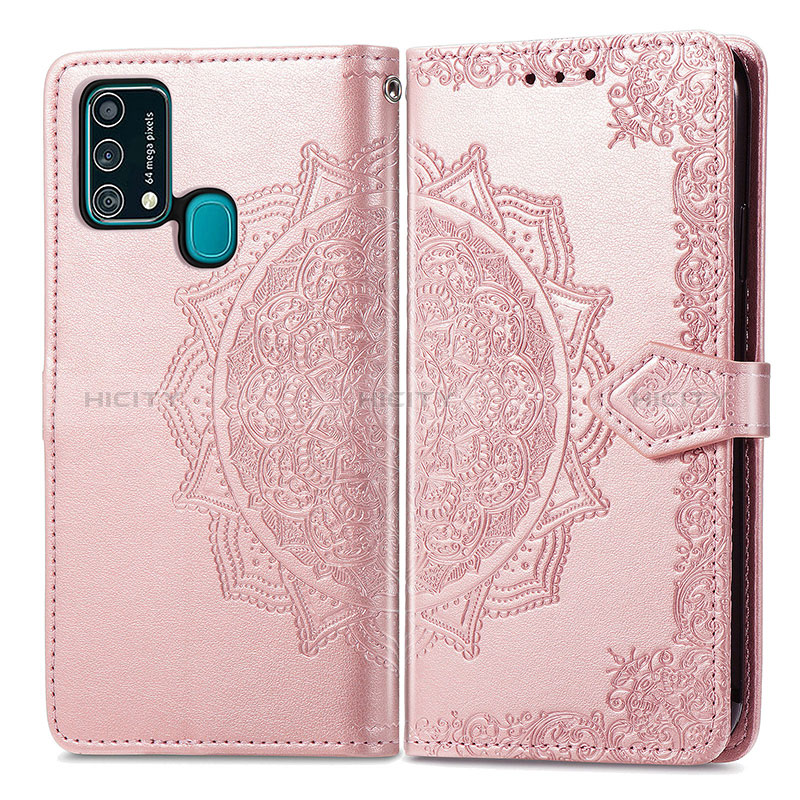 Handytasche Stand Schutzhülle Flip Leder Hülle Modisch Muster für Samsung Galaxy M31 Prime Edition Rosegold