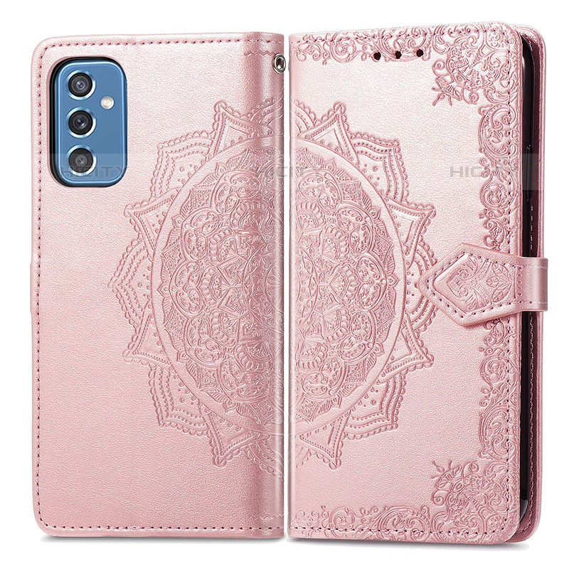 Handytasche Stand Schutzhülle Flip Leder Hülle Modisch Muster für Samsung Galaxy M52 5G Rosegold