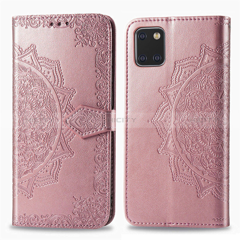 Handytasche Stand Schutzhülle Flip Leder Hülle Modisch Muster für Samsung Galaxy M60s Rosegold Plus